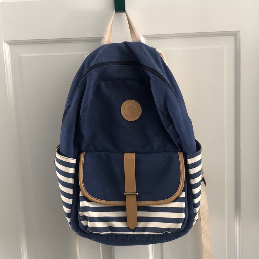 Girls Backpack - Navy/Cream